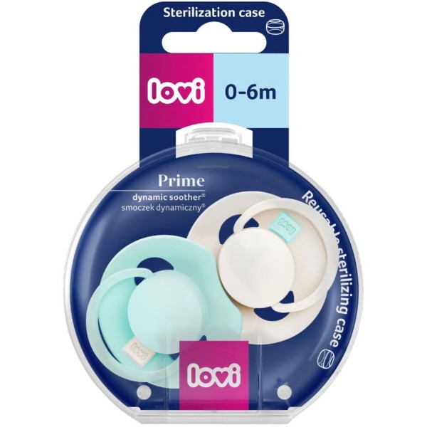 Фото - Динамическая пустышка Lovi Prime 0-6 мес 2 шт. Logoon/Mint Cream (34/451)